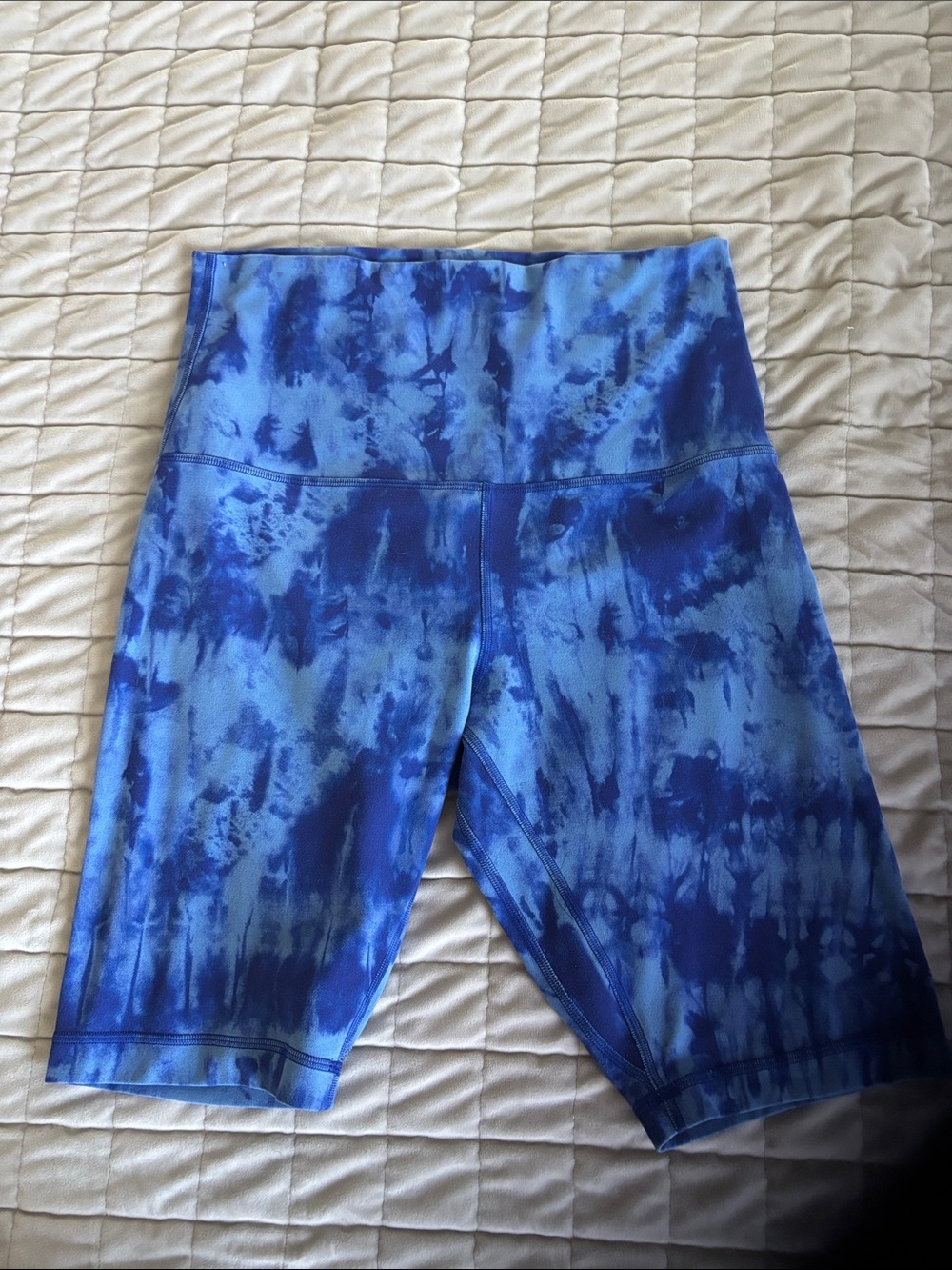lululemon athletica Blue Tie-Dye High-Rise Bike Shorts